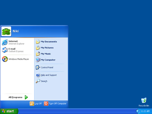 The Windows Start menu